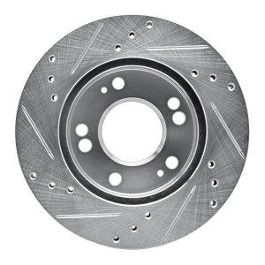 Chrysler SEBRING Brake Rotor (1) - Front Right - R1 Concepts - Drilled & Slotted - Silver - `90-`05